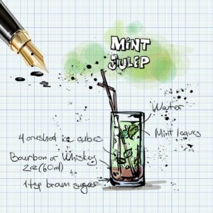 mint julep, cocktail, drink